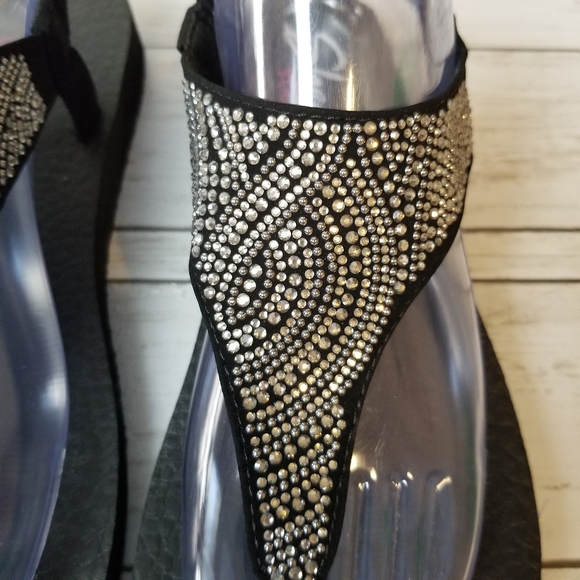 Skechers Yoga Foam Meditation Rhinestone Bling Thong Sandals NWOT - Picture 4 of 8